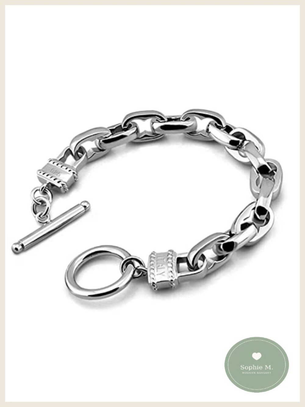 Sterling Silver Box Chain Bracelet Italian Handmade Men's 7-10 Inch